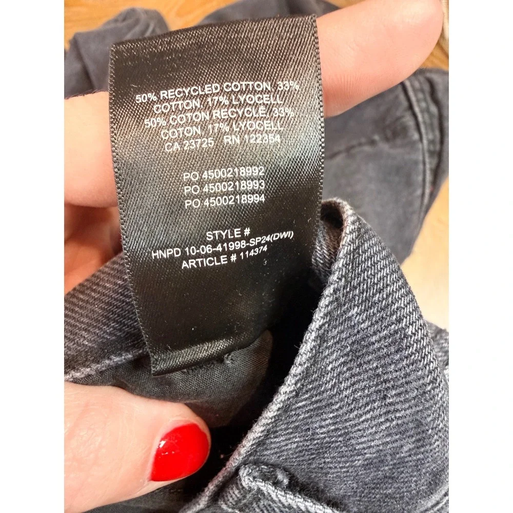 Aritzia Denim Forum The '90s Millie Hi-Rise Cargo Jeans Washed Black Size 26